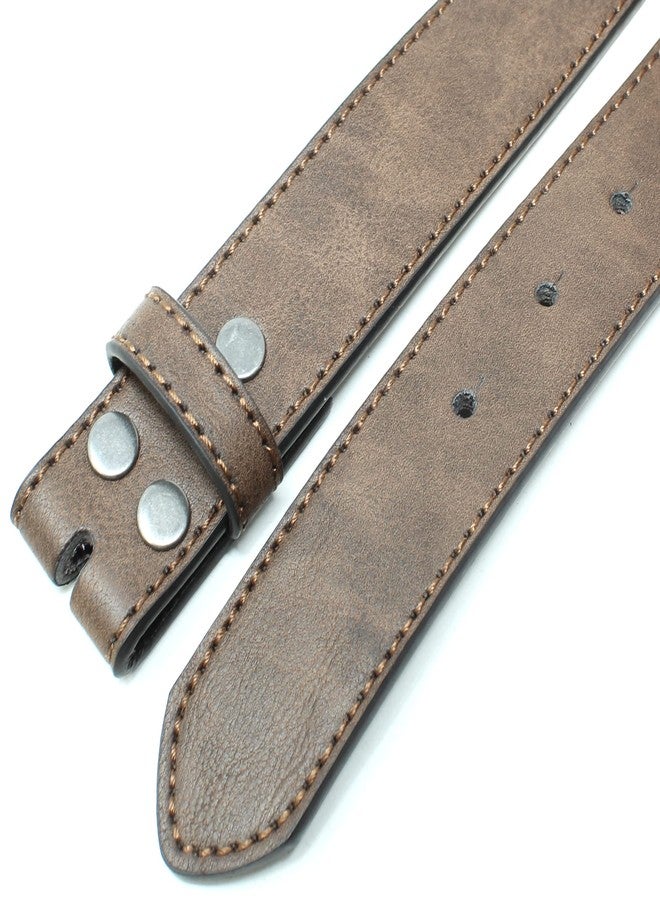 BC Belts حزام نسائي رفيع من الجلد من بي سي بيلتس، بنقشة عتيقة مميزة، عرضه 1.25 بوصة، مزود بأزرار كبس (بني داكن - صغير) - Image 4